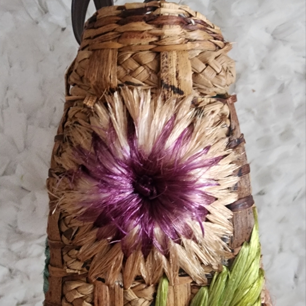 Vintage,a piece of art straw bag - Picture 3 of 7